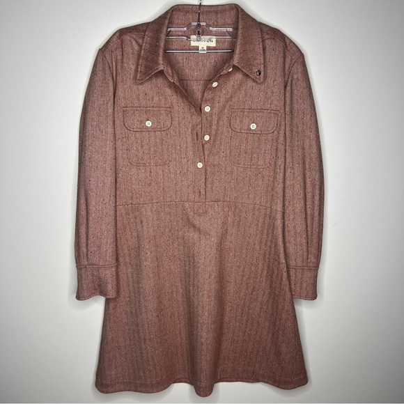 Carven Long Sleeve Wool Button Dress - Picture 1 of 7